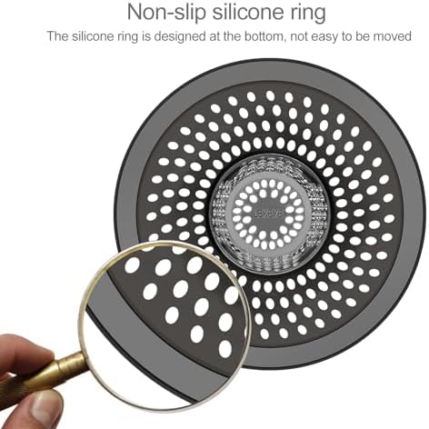 Shower Drain Hair Catcher/Bathroom Drain Cover/Bathtub Drain Strainer/Shower Stall Drain Protector(Brushed Nickel)