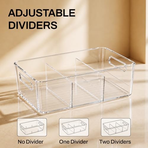 8-Pack Pantry Organizers and Storage, Clear Fridge Organizer Bins
