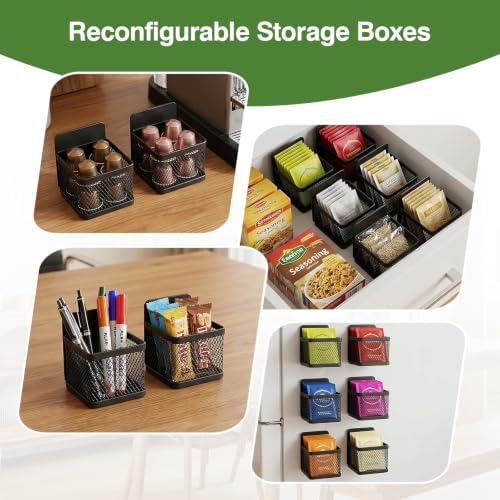 6 Pack Magnetic Tea Bag Organizer, Tea Organizer for Refrigerator