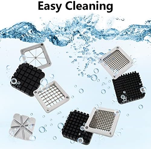 ROVSUN Commercial Vegetable Chopper French Fry Cutter Potato Slicer Fruit Chopper, Super Value Set of Suction Feet, 1/2'', 3/8'', 1/4'', 8-Wedge Blades and Pusher Blocks for Restaurant, Home & Kitchen - Image 5