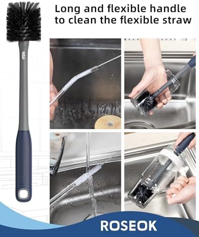 ROSEOK 2 in 1 Bottle Brush with Straw Cleaner Brush, Water Bottle Brush - Image 5