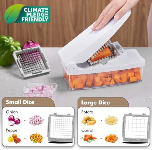 Geedel Vegetable Chopper with Container, 4 in 1 Food Chopper Veggie Slicer - Image 2