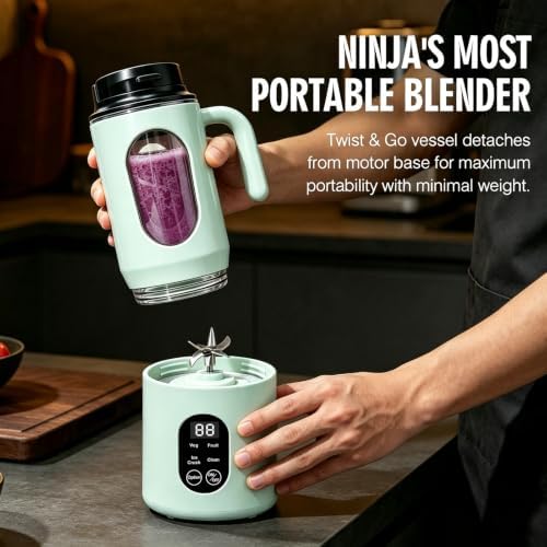 Portable Blender 580ML with LED Display and 12-Blade (green) - Image 4