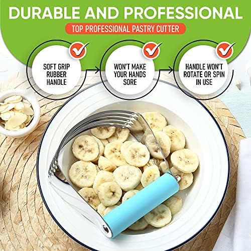 Spring Chef Large Pastry Cutter For Baking, Pro Pastry Blender, Aqua Sky - Image 5