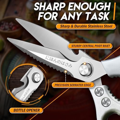 Kitchen Scissors Shears Set - 2PCS Stainless Steel Sharp