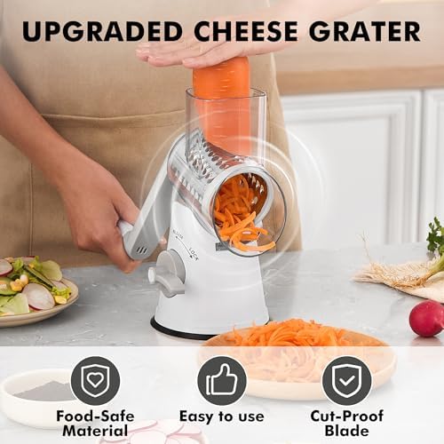 GDL Cheese Grater Hand Crank, Rotary Cheese shredder, Vegetable Slicer - Image 4