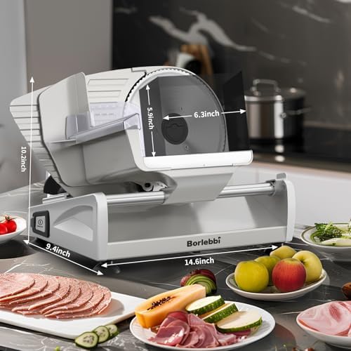 Meat Slicer Machine for Home, 200W Food Slicer with Two 7.5" Blades