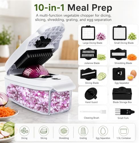 10-in-1 Vegetable Chopper(White & Black) - Image 2