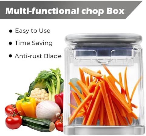 French Fry Cutter with 4 Blades Stainless Steel Manual Potato Chopper Gray - Image 2