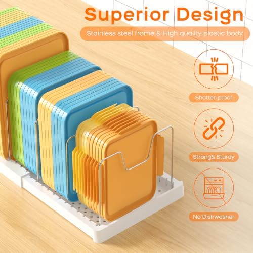31.5" Expandable Pots and Pans Lid Organizer Under Cabinet (2 Pack)