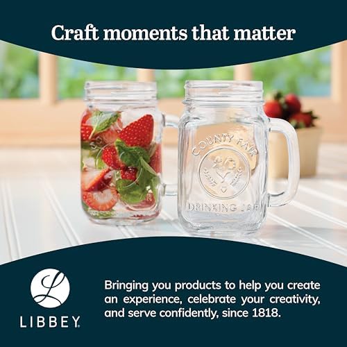 County Fair Set of 12 Mason Drinking Jars with Handle