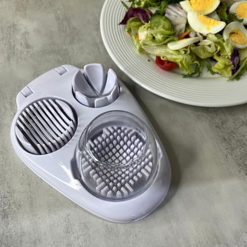 3 in 1 Boiled Egg Slicer Three Slicing Modes Kitchen Slicing Tool White