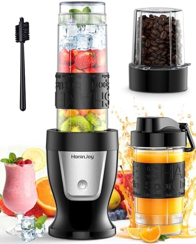 10-Piece Portable Personal Blender, 650W Smoothie Blenders by HoninJoy