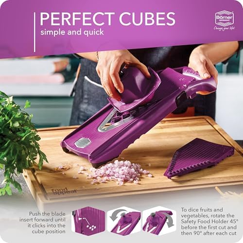 Börner V5 PowerLine Vegetable Cutter Professional Set (7 pcs.) • Vegetable Cutter (V-Planer) for Fruit & Vegetables + Accessories • 8 Cutting Types • Kitchen Planer Set - Image 5