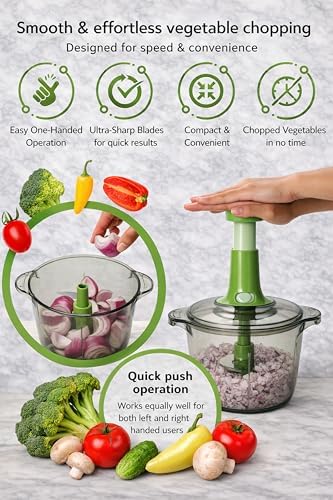 Brieftons Express 8.5-Cup Large Manual Vegetable Chopper and Veggie Cutter - Image 6