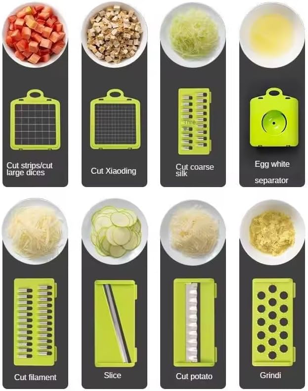 16-in-1 Vegetable Chopper & Slicer - Multifunctional Kitchen Food Cutter for Onion, Salad, Fruit with Adjustable Dicer and Storage Container - Image 5