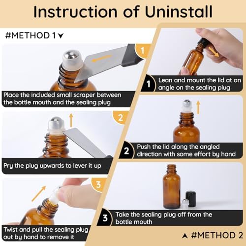 Segbeauty 1oz Glass Roll On Bottles for Oil, 5pcs Empty Roller Ball Applicator for Essential Oils, 30ml Amber Perfume Travel Refillable Bottle, Anointing Oil Bottles Travel Containers Liquids Oils - Image 4