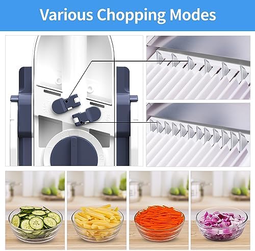 Safe Mandoline Slicer for Kitchen, 5 in 1 Multi Food Chopper, Potato Slicer - Image 6