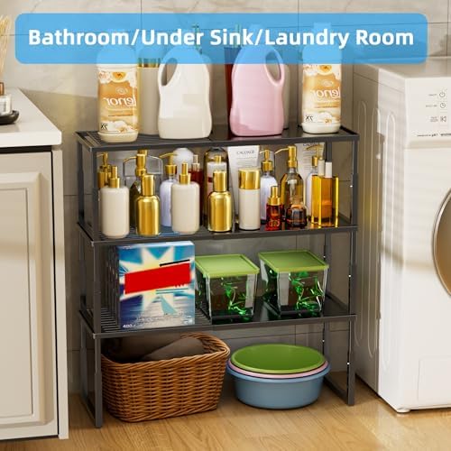 Cabinet Shelves, 2 Pack Stackable Shelves for Pantry Storage