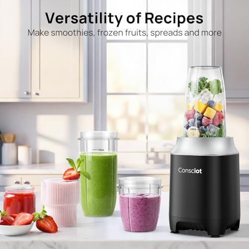 CB10 11Pcs Personal and Countertop Blender Combo, 900 Peak Watts