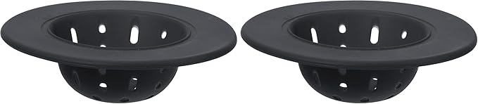 OGGI Silicone Sink Strainer- Great Kitchen Sink Strainer, Sink Drain Strainer, Drain Stopper, Sink Plug, 4.6˝ Diameter Rim, Black (Pack of 2)