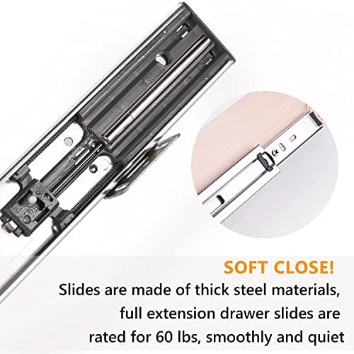 26''W x 21''D x 3''H Pull Out Cabinet Drawer Soft Close Slide Out Wood Organizer for Kitchen, Finished, Bottom and Side Assembly (Wood Drawer Part Width is 25inch)