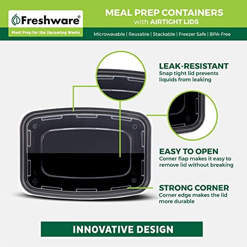 Meal Prep Containers [50 Pack] 16 oz Food Containers with Lids