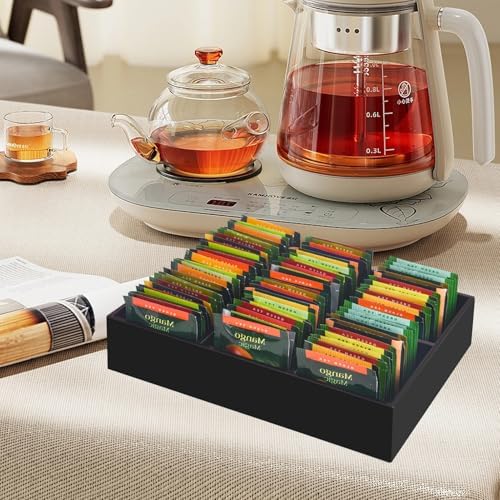 Acrylic Tea Bag Organizer, Black Tea Bag Holder, Drawer Organizer