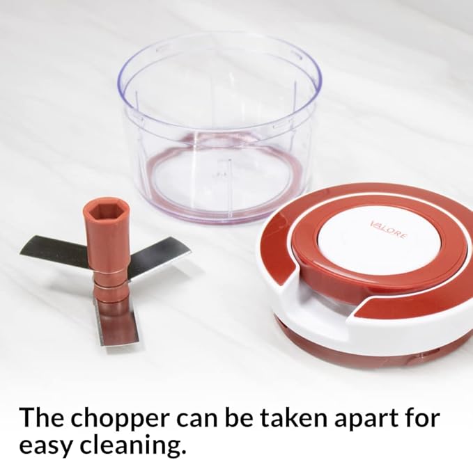 Manual Food Processor Vegetable Chopper, 400 mL (1.7 Cup) Capacity
