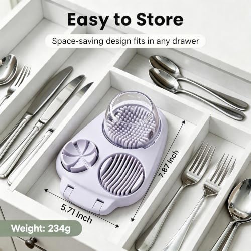 3-in-1 Egg Slicer for Hard Boiled Eggs with Cleaning Brush