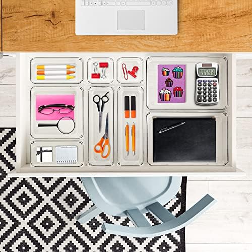 6 Pack Drawer Organizer, 6" x 9" Plastic Storage Bins