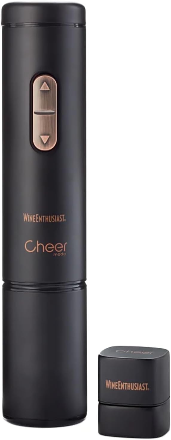 X Cheer Moda Electric Sparkling Wine Opener – Automatic Champagne Bottle Opener with Cork Release & Stopper – Stainless Steel Electric Wine Tool – Battery Powered – U.S. Exclusive
