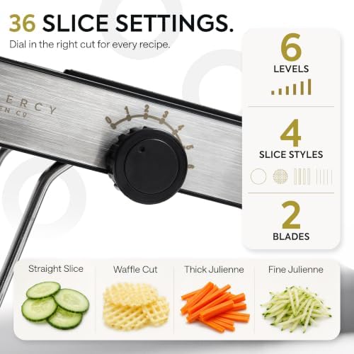 Gramercy Mandoline Slicer for Kitchen, Adjustable V-Blade, 36 Slice Options - Image 3