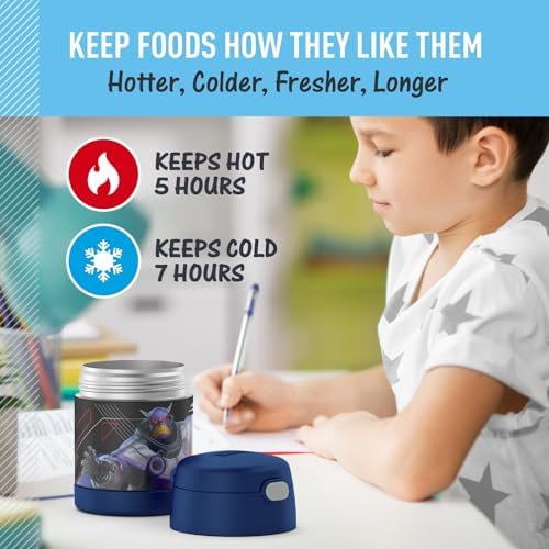 FUNTAINER Kids Food Jar with Spoon, 10oz, Lightyear