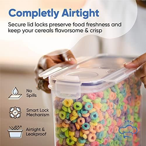 Set of Storage Box - Lunch Box, 8 Labels, Set of Spoons and Marker, Flour Box - BPA-Free Plastic Box (4 L) - (4)