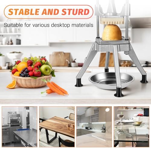 Commercial Vegetable Chopper Dicer w/3 Replacement Blades Onion Dicer Commercial Heavy Duty Vegetable Fruit Chopper Stainless Steel French Fry Cutter - Image 7