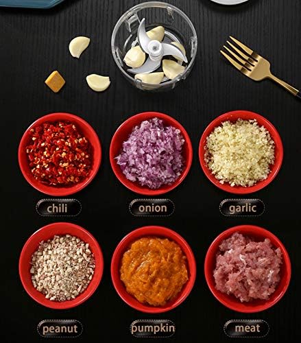 Electric Mini Food Chopper,250ML Portable Garlic Chopper with USB Charging Function, Mini Food Slicer for Onion Vegetables Chili Ginger Meat Nuts Fruits Salad (Green) - Image 2