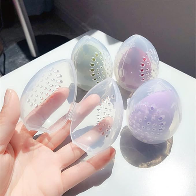 4 PACK Makeup Sponge Beauty Blender Container Travel Case for Drying and Storing Makeup Beauty Foundation Sponge