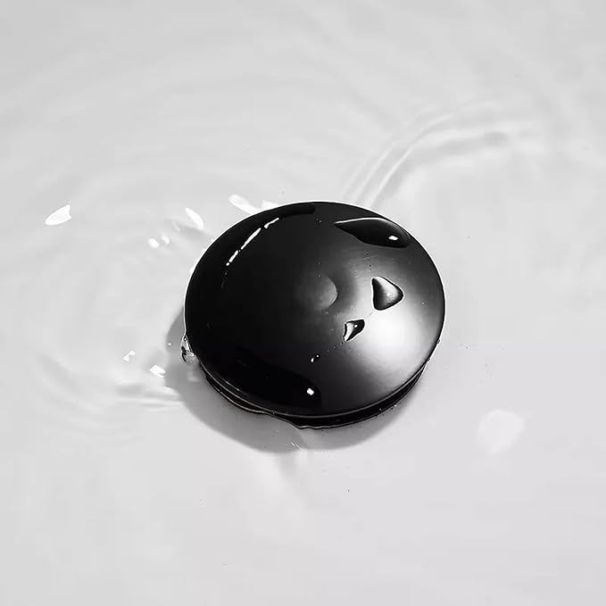 Rockgoya Bathroom Sink Drain,5 Pack Drain Stopper Bathroom Sink with Overflow,Pop Up Drain Assembly with Detachable Strainer Basket,Built-in Anti-Clogging Strainer,Stainless Steel Mattle Black