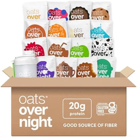 Oats Overnight Ultimate Variety Pack – Protein Oats, 16 Assorted + Bottle