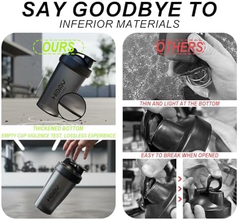 [ 2 Pack 400 ml / 12 OZ Protein Shaker Bottles for Protein Mixes, 2 x Whisk Ball | Shaker Cups for Protein Shakes | BPA Free, 100% Leak Proof, No Smell | Small Shake Bottle (D) White/Pink - Image 5