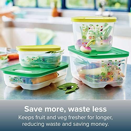 FridgeSmart Food Storage Container - Small Deep Tub 1.8L - Keeps Food Fresher For Longer - Secure Seal - Stackable for Easy Organisation - BPA Free Plastic - Tubs with Lid
