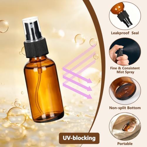 STARSIDE 1oz Amber Glass Spray Bottles 48-Pack with Fine Mist Sprayer - Image 4