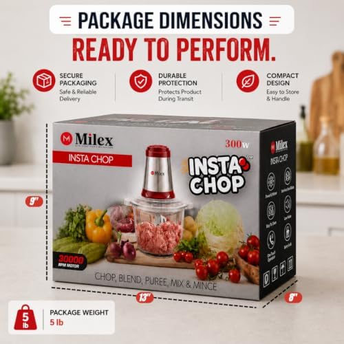 Milex Insta Chop 3L Electric Food Chopper Stainless Steel, Red - Image 7