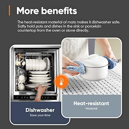 Silicone Sink Mat 25"x13", White Silicone Sink Mats and Protectors