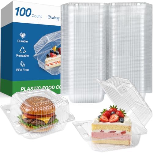 100 Pack Extra Heavy Duty Clear Slice Cake Carriers
