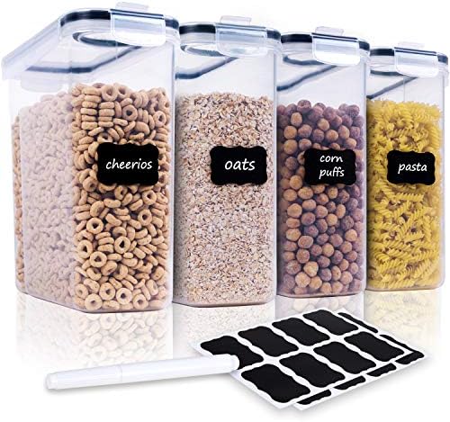 Cereal Containers Storage Set - 4 Piece Airtight Large Food Storage Containers(135.2oz), BPA Free Dispenser Plastic Cereal Storage Containers