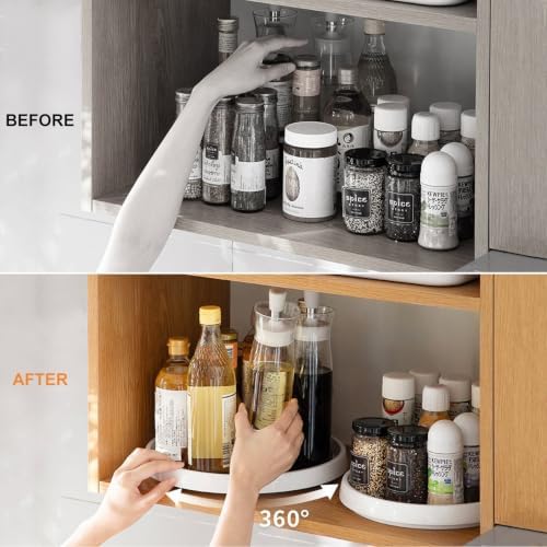 Lazy Susan Turntable Organizer 4 Pack - 10" Rotating Spice Rack Trays
