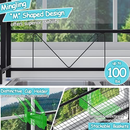 Over the Sink Dish Drying Drainer Rack - Height & Width Adjustable