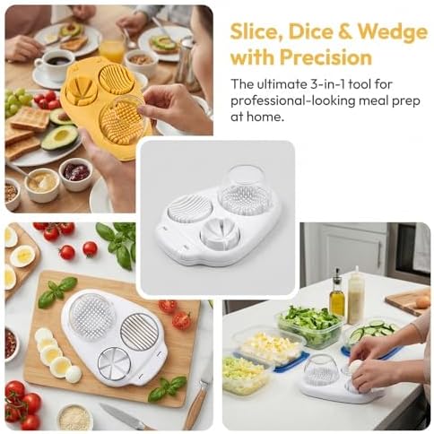 3 In 1 Egg Slicer For Hard Boiled Eggs, Strawberry Slicer Grape Cutter - Image 3